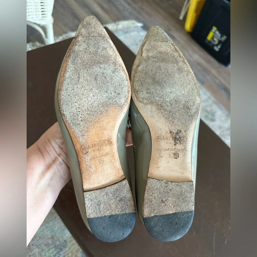 **** Jimmy Choo Size 39 Patent Leather Flats - Picture 10 of 11